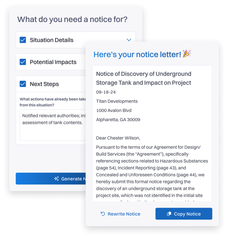 Procore Notice letter